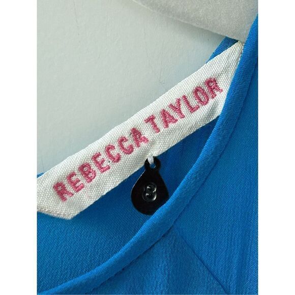 Rebecca Taylor Sleeveless Silk Mini Dress Women’s Blue Size 8 - Picture 6 of 8